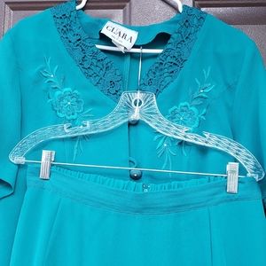 two-piece blouse and skirt